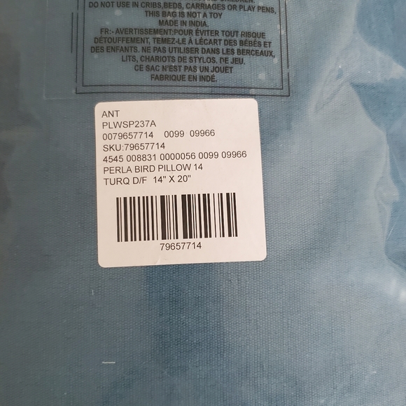 Anthropologie Tassled Perla Bird Pillow - Turquoise - Picture 14 of 14